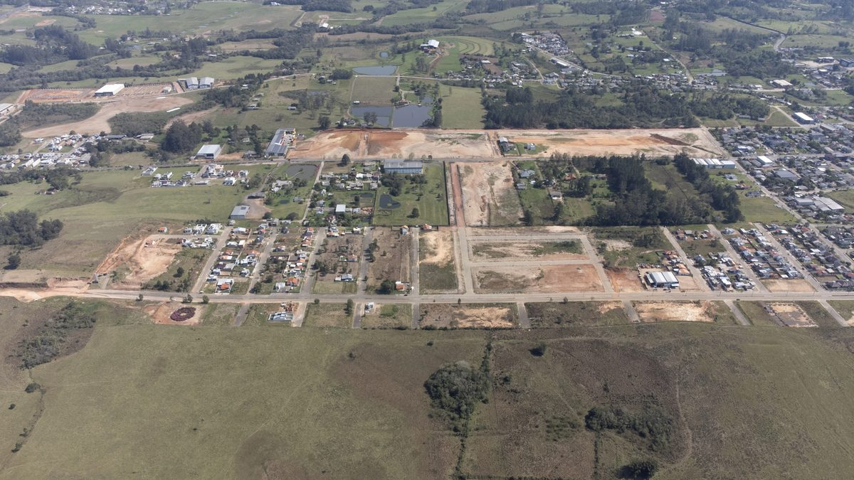 Foto aérea 2 do Loteamento Residencial Nova Avenida, em Araricá/RS.